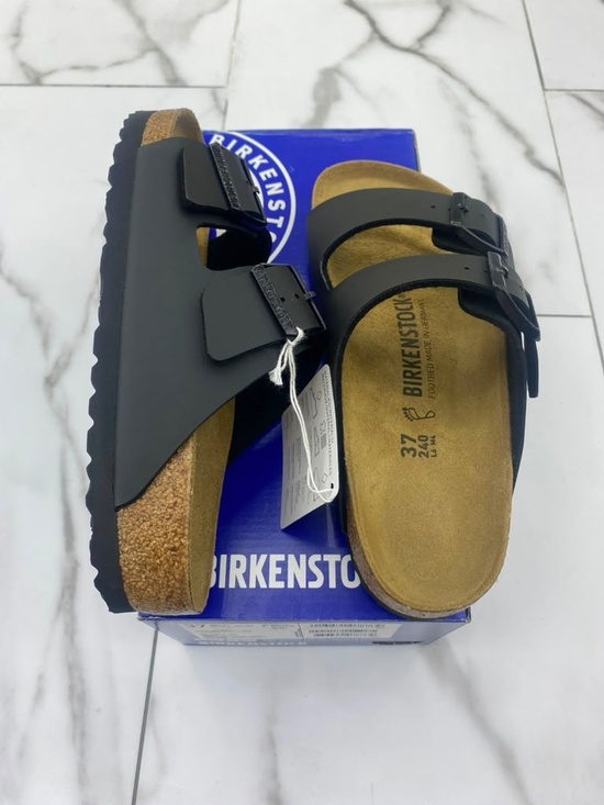 Birkenstock Shoes - BIRKENSTOCK BLACK ‘ARIZONA BS’ LEATHER regular fit